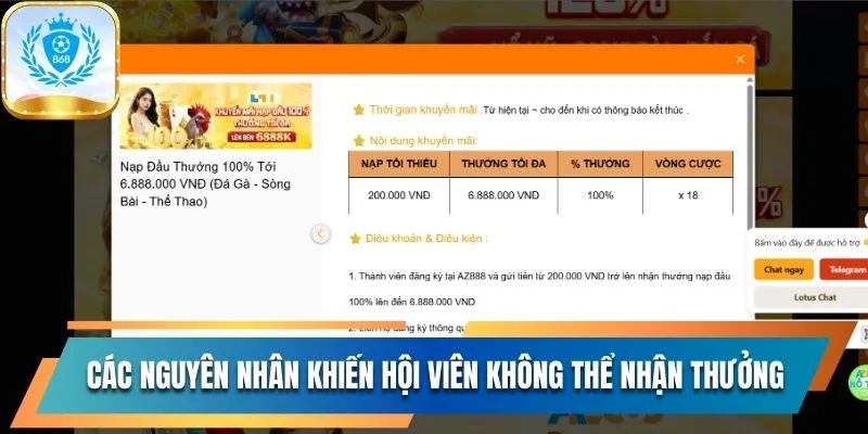Bạt Ngàn Khuyến Mãi 868Vip Đang Chờ Hội Viên Rinh Về 3 Các nguyên nhân khiến hội viên không thể nhận thưởng