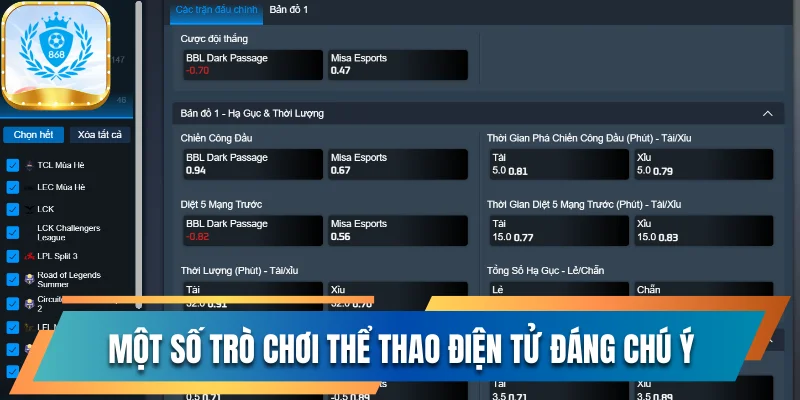 Chinh Phục Esport 868vip Với Nhiều Trò Chơi Thịnh Hành 3 Một số trò chơi thể thao điện tử đáng chú ý trên nền tảng