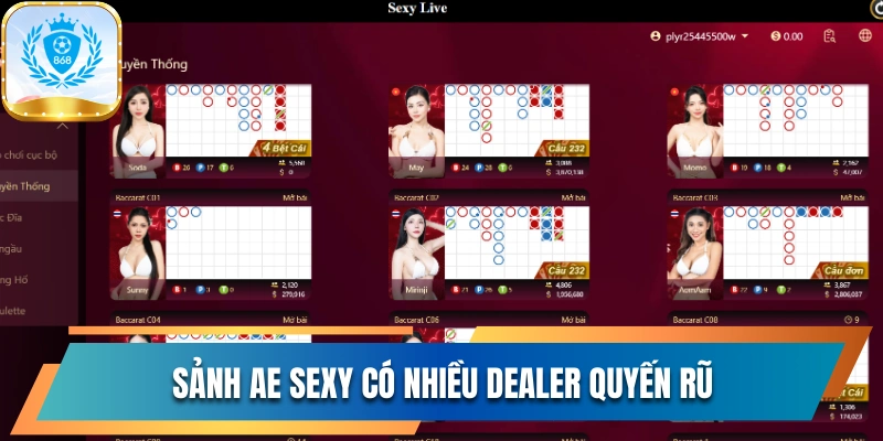 Khám Phá Casino 868vip Và Bàn Cược Chất Lượng Chuẩn Macao 2 Sảnh AE Sexy có nhiều Dealer quyến rũ